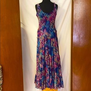 Multicolor Sheer Bohemian Tank Dress